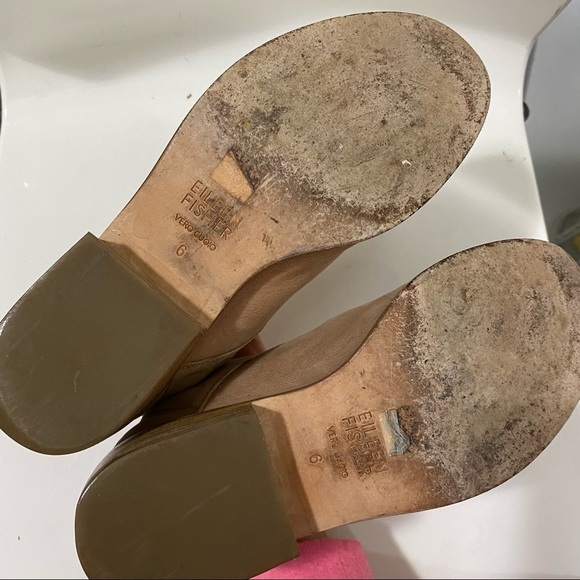 Eileen Fisher SOUL TUMBLED NUBUCK BOOTIE Leather Tan Size 6 - Picture 5 of 8